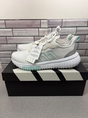 New Adidas Kaptir Flow 2.0 Women’s size 8.5 White/Aqua Cloudfoam Comfort